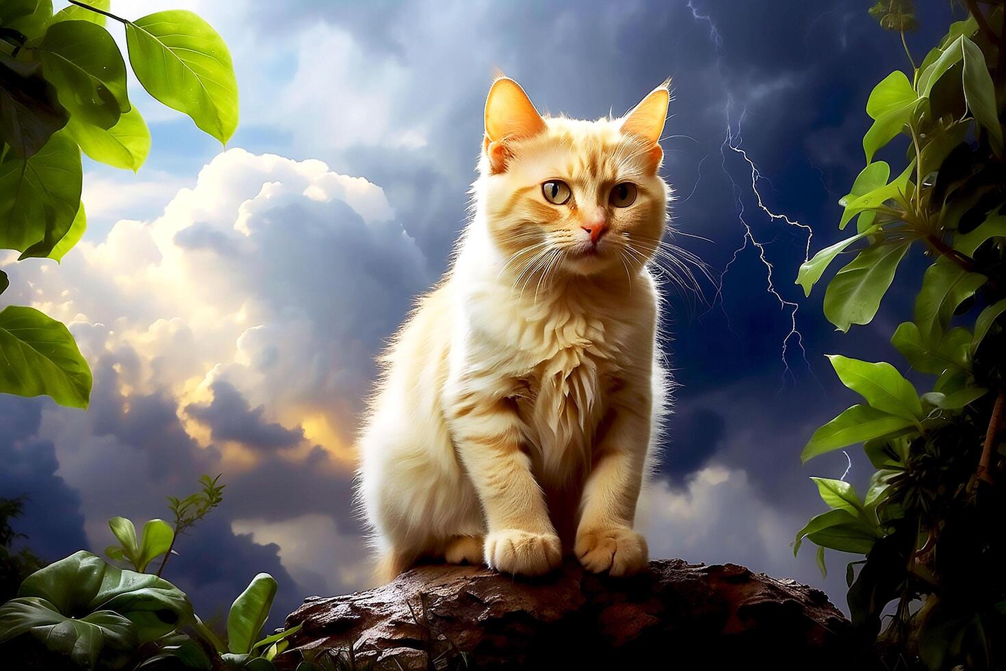 Beautiful Cat with thunder photo