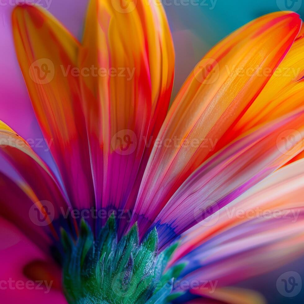 A stunning flower with detailed petals and bright colors in a closeup shot, showcasing its beauty and intricacy photo