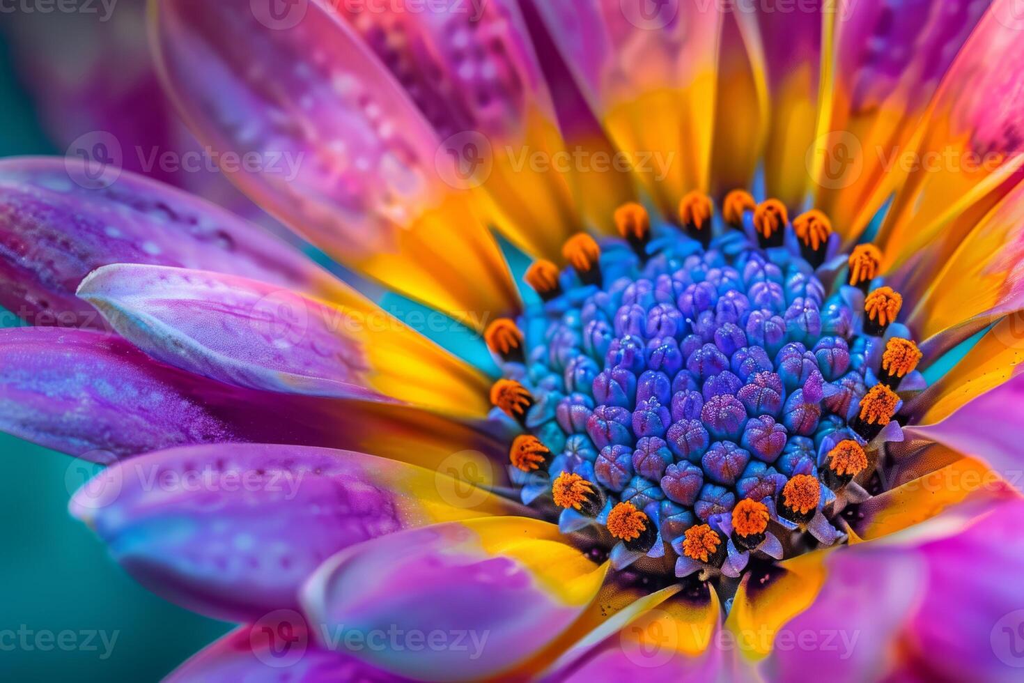 A stunning flower with detailed petals and bright colors in a closeup shot, showcasing its beauty and intricacy photo