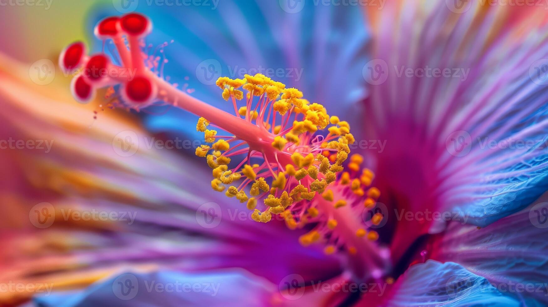 Showcase the beauty of an abstract blooming flower with a detailed macro shot, vibrant colors, and intricate details photo