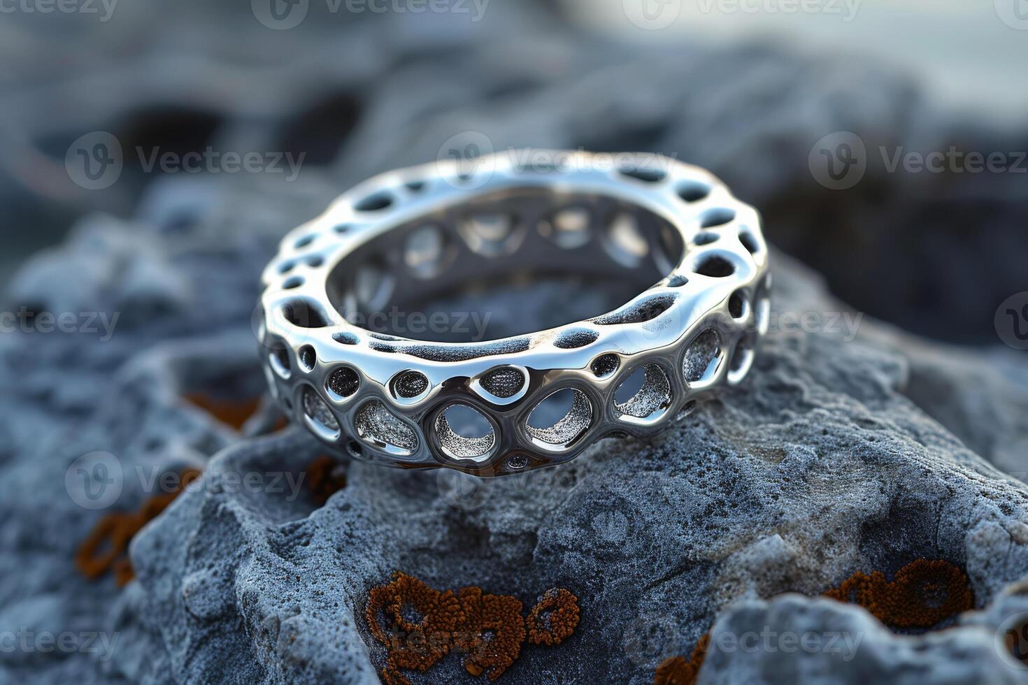 A stunning diamondencrusted ring featuring a unique abstract design, ideal for sophisticated and glamorous events photo