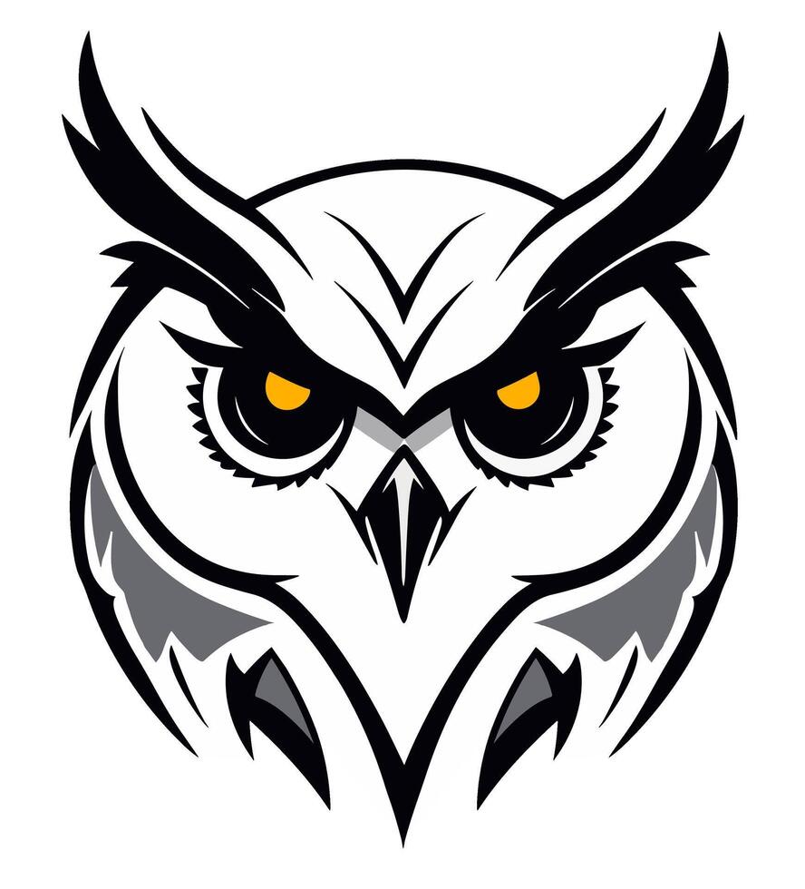Black and white isolated owl logo or symbol 46924797 Vector Art at Vecteezy