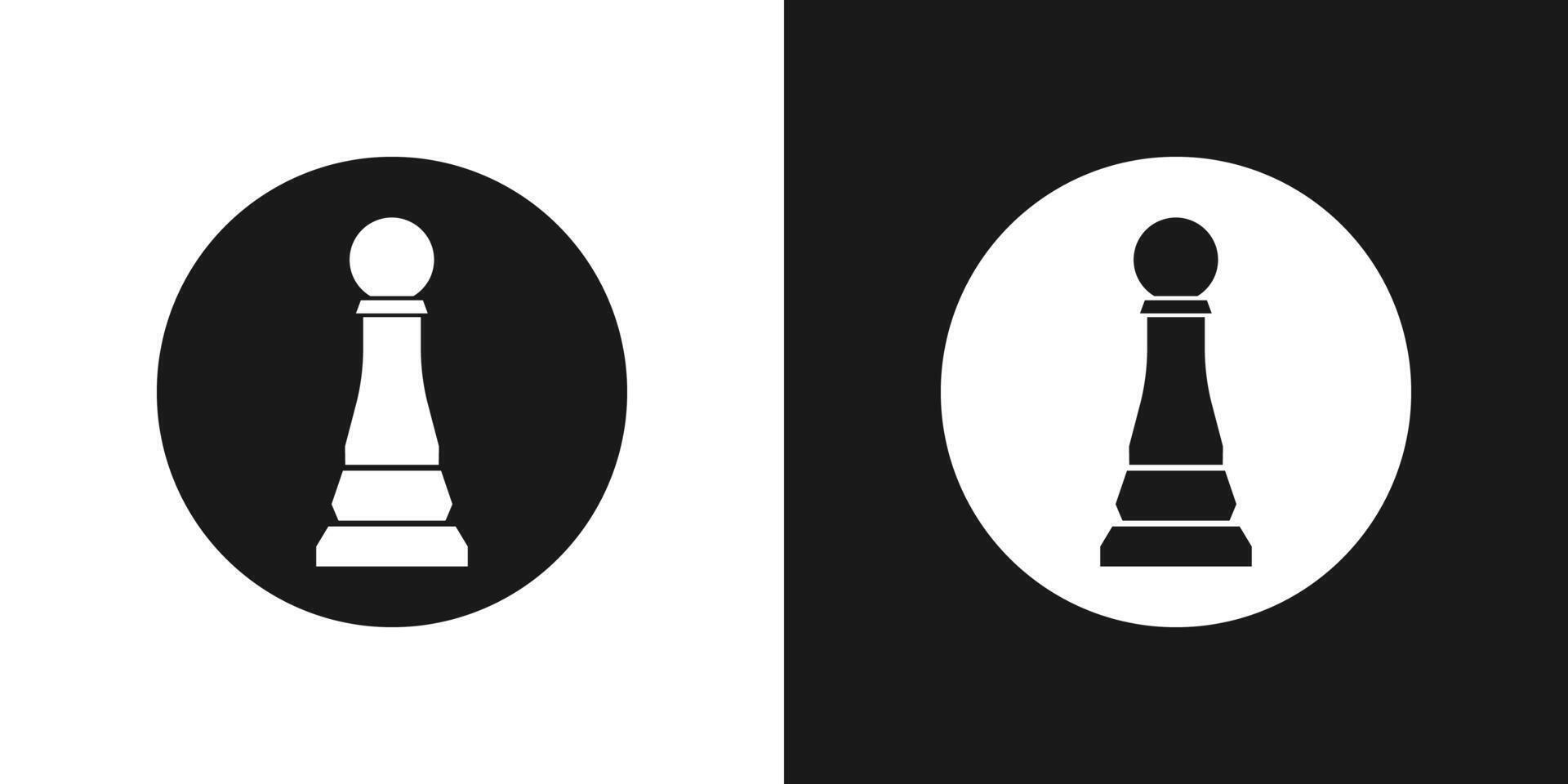 Chess pawn icon design. Black and white icon . vector