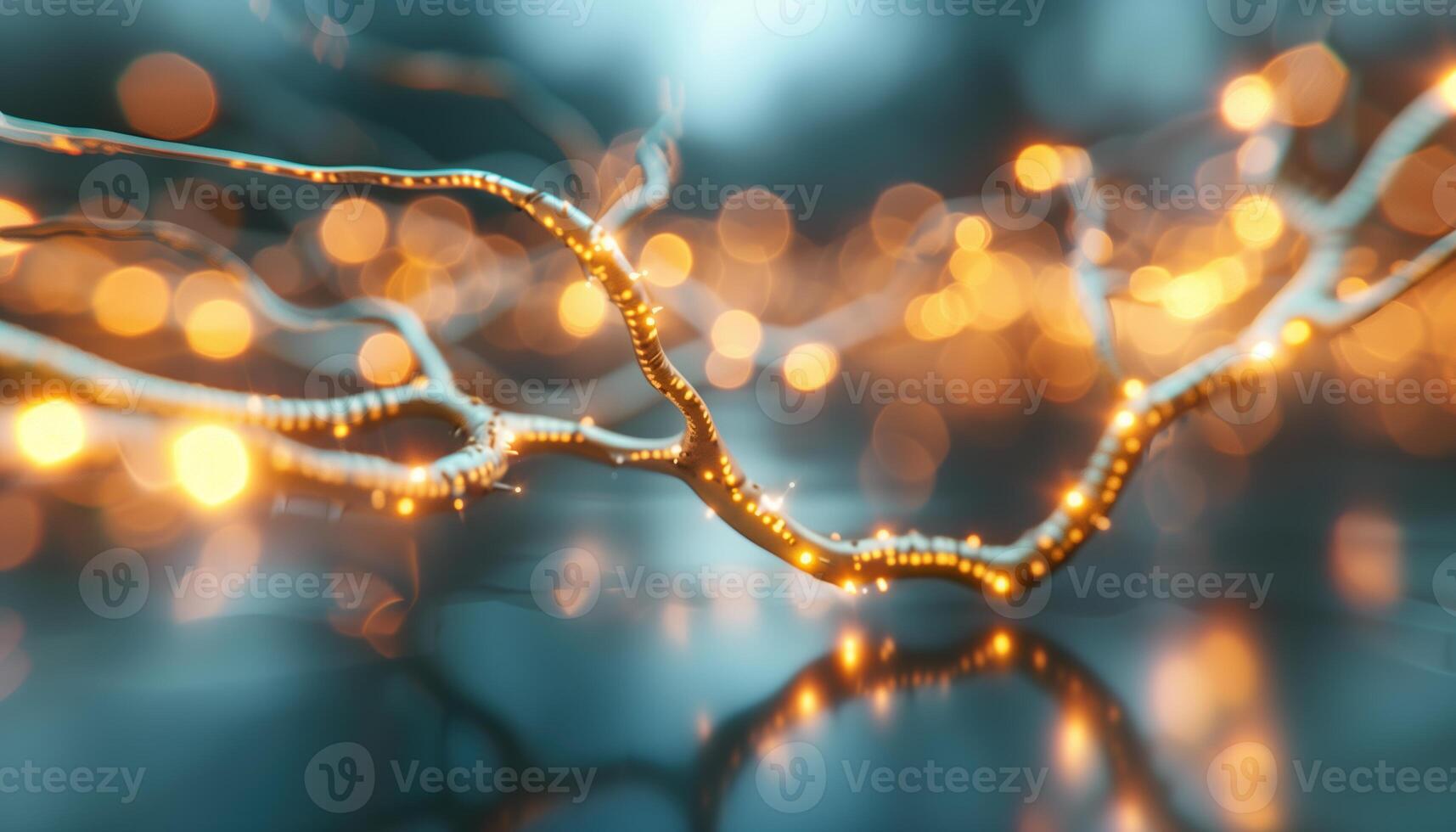 Glowing Abstract Network in a Blurred Ambient Background photo