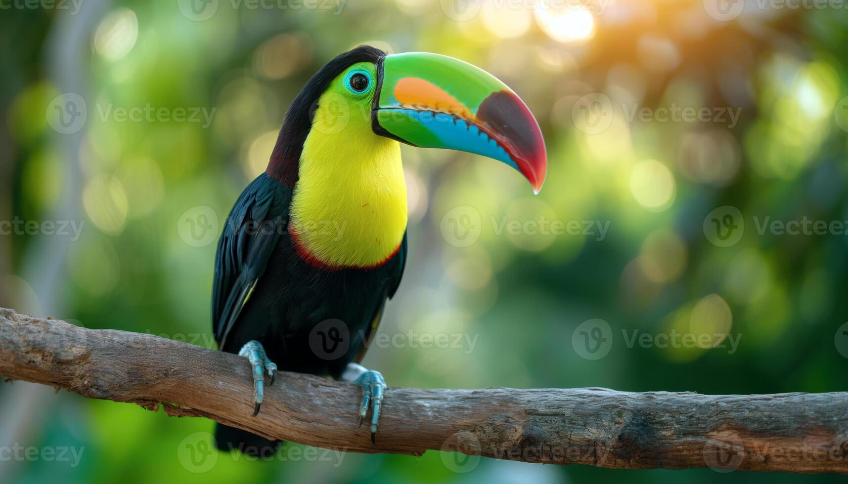 Colorful Toucan Perched on a Branch photo