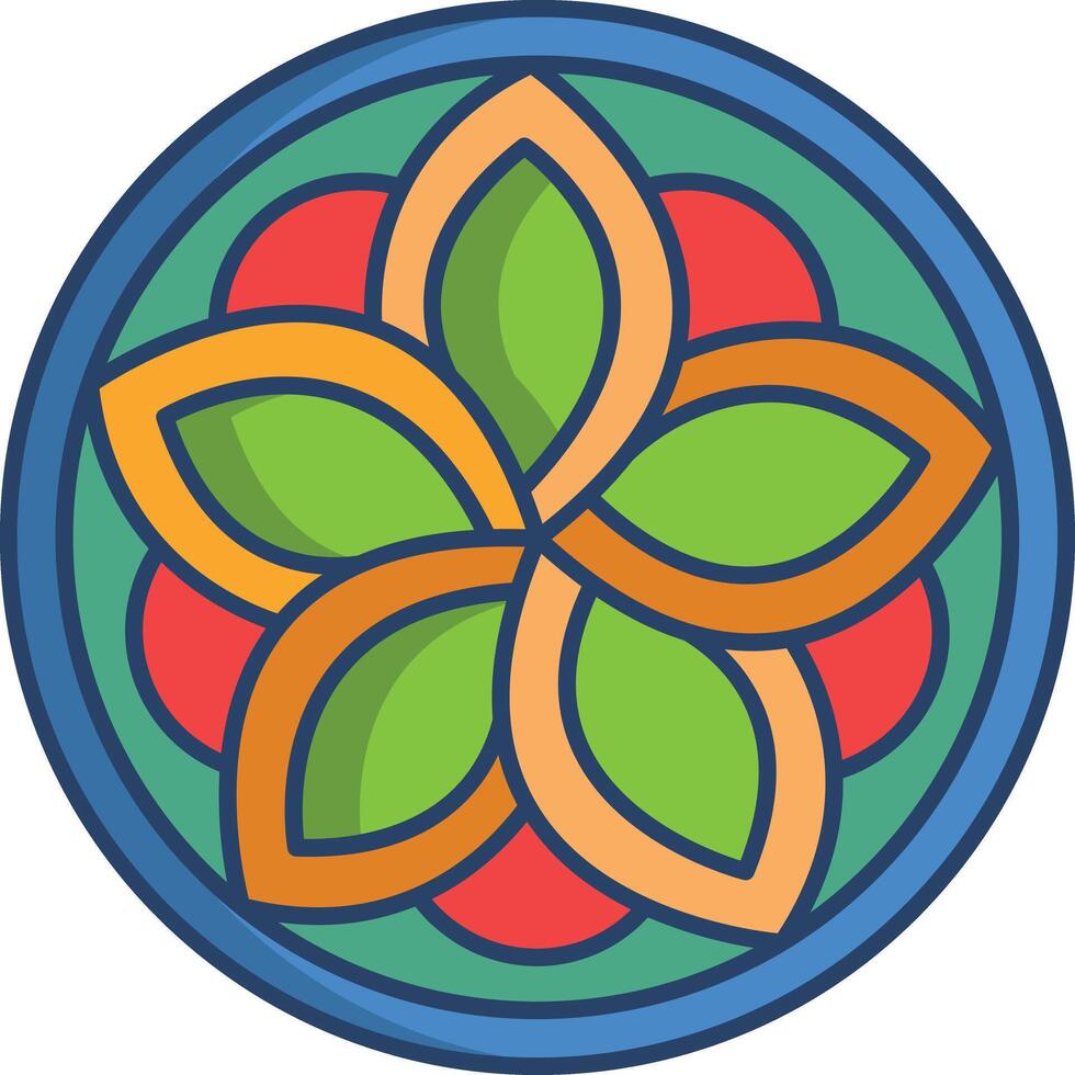 Mandala linear color illustration vector
