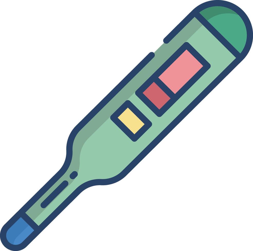 Thermometer linear color illustration vector
