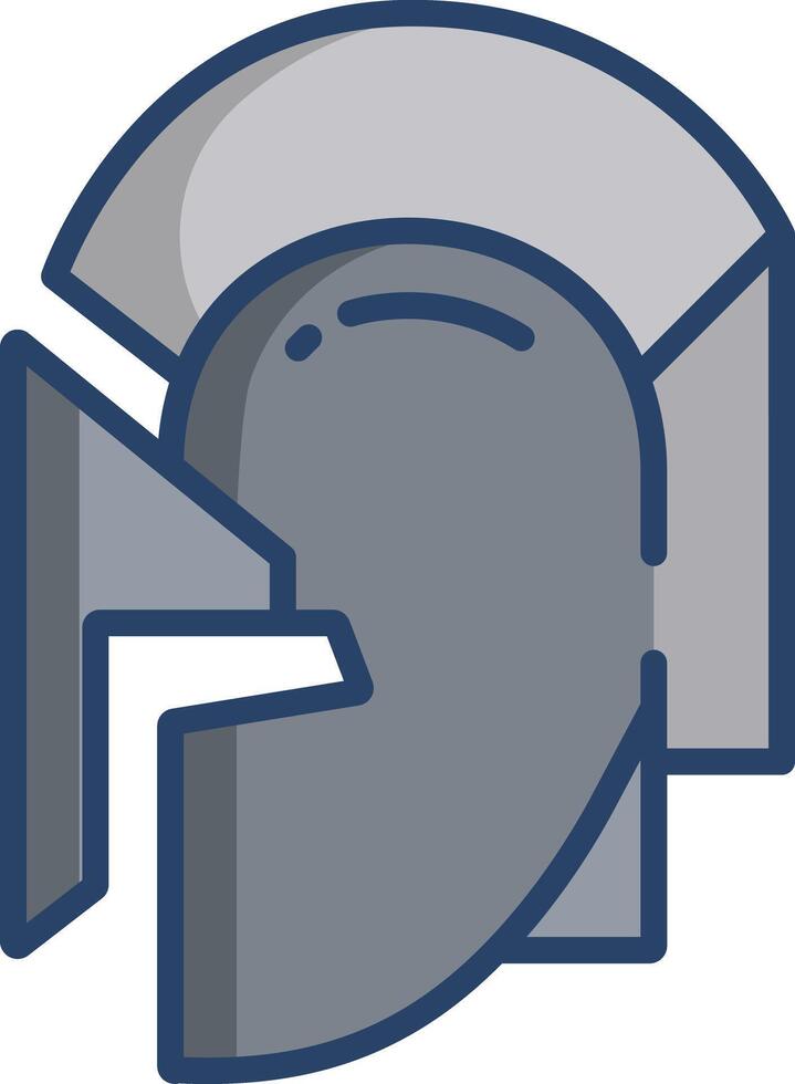 Roman Helm linear color illustration vector