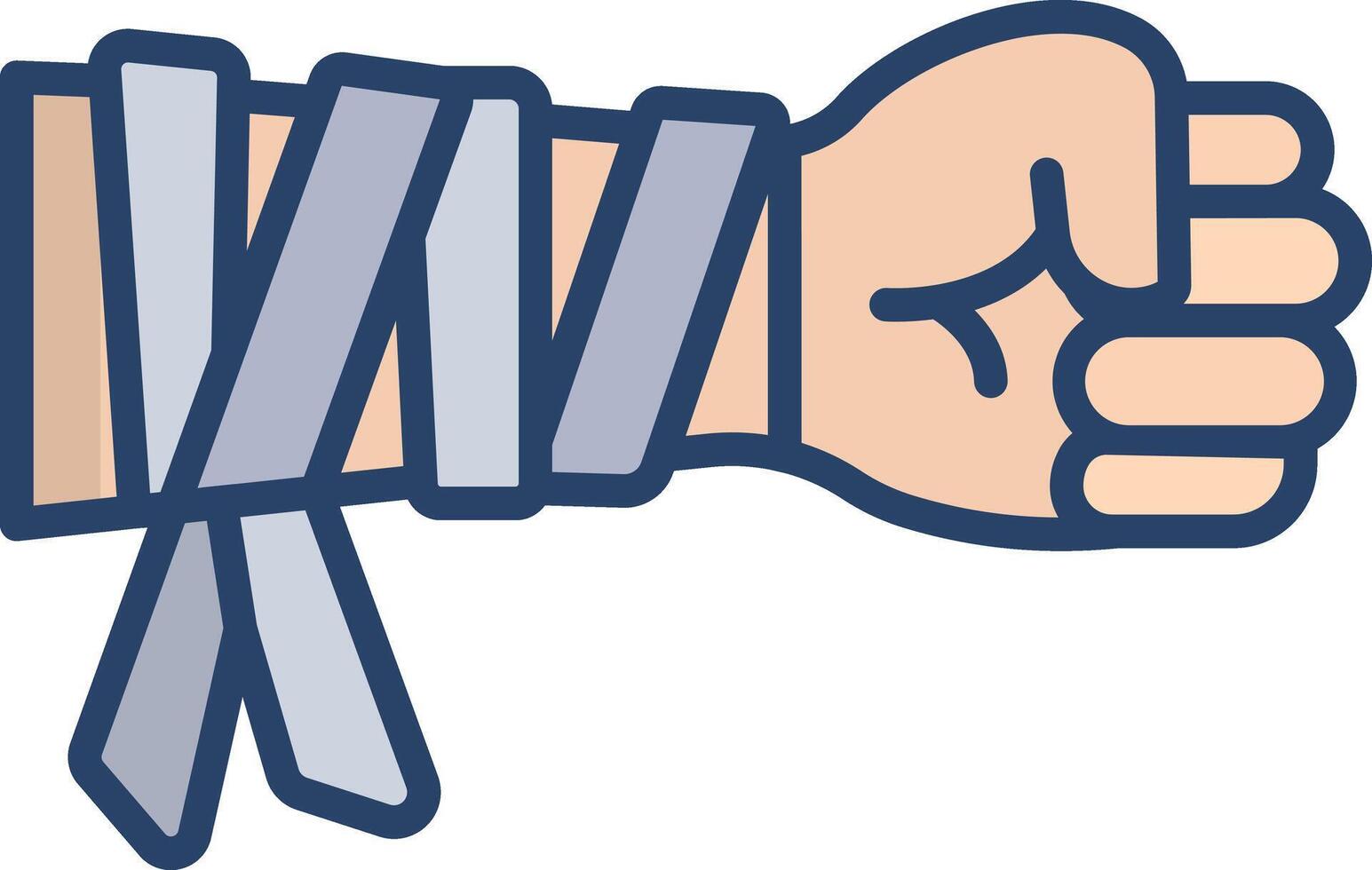 Muay Thai linear color illustration vector