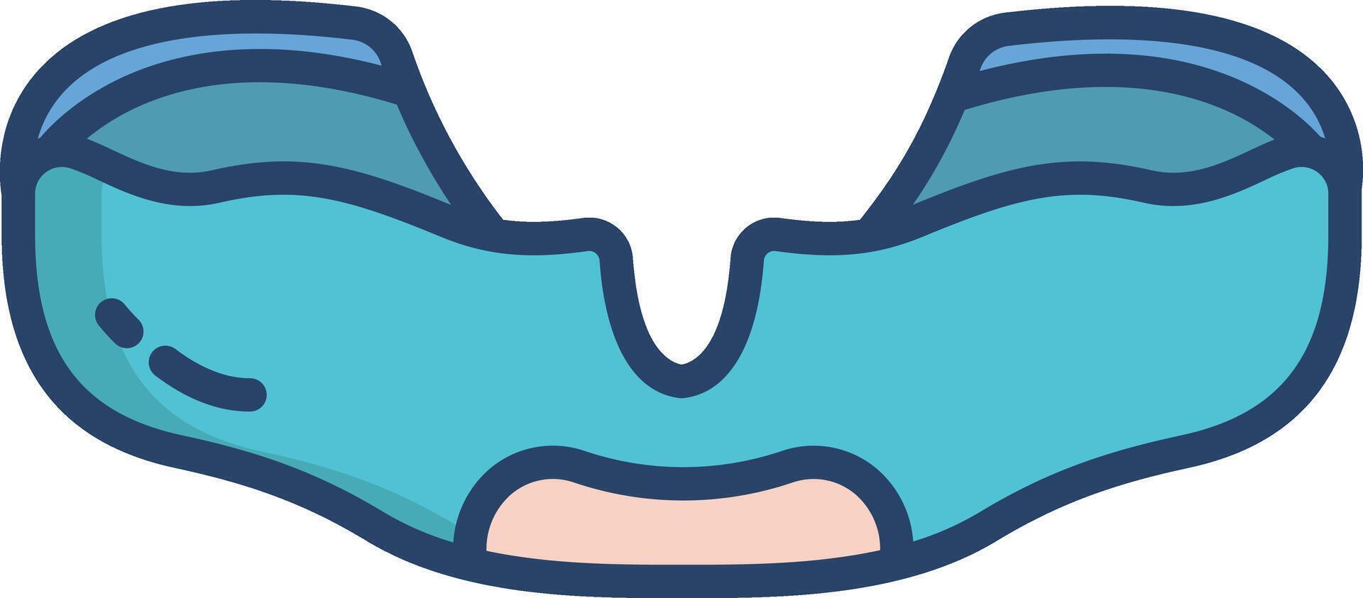 Mouth Guard linear color illustration vector