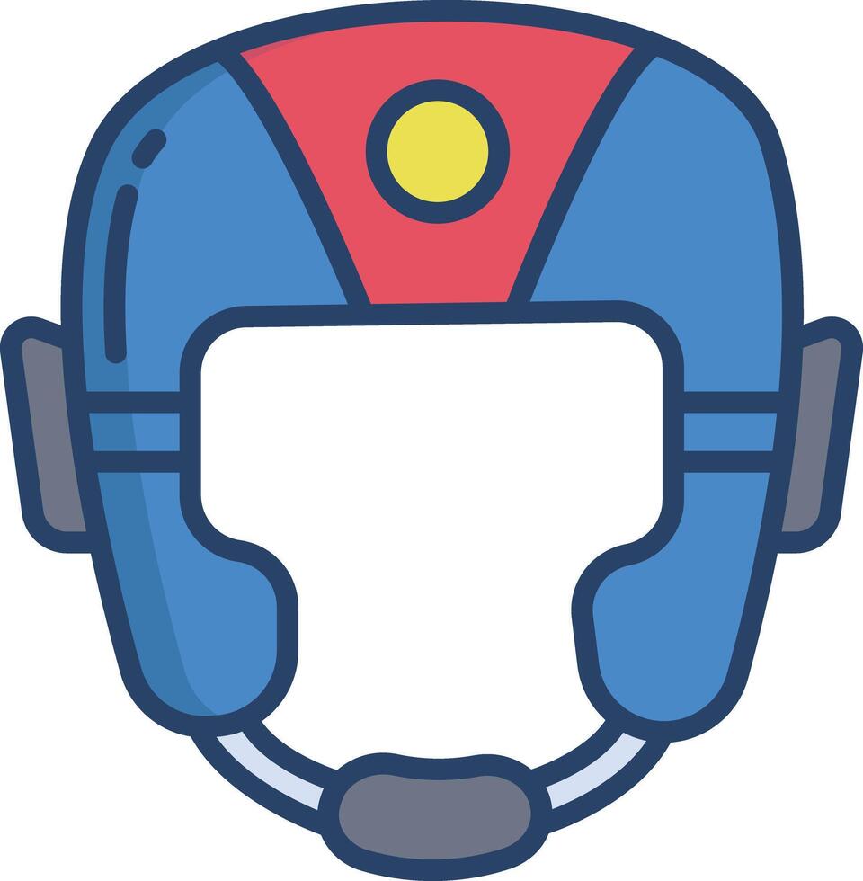 Boxing Helmet linear color illustration vector