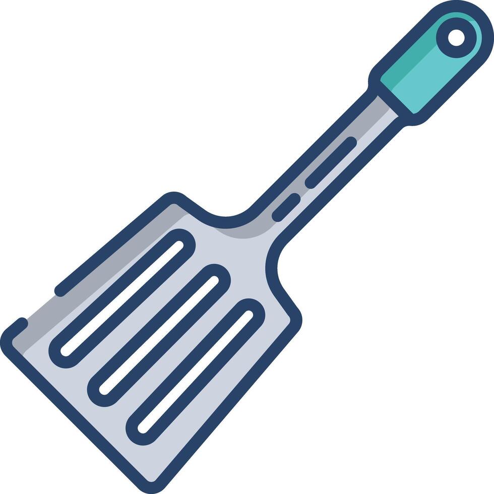 Spatula linear color illustration vector
