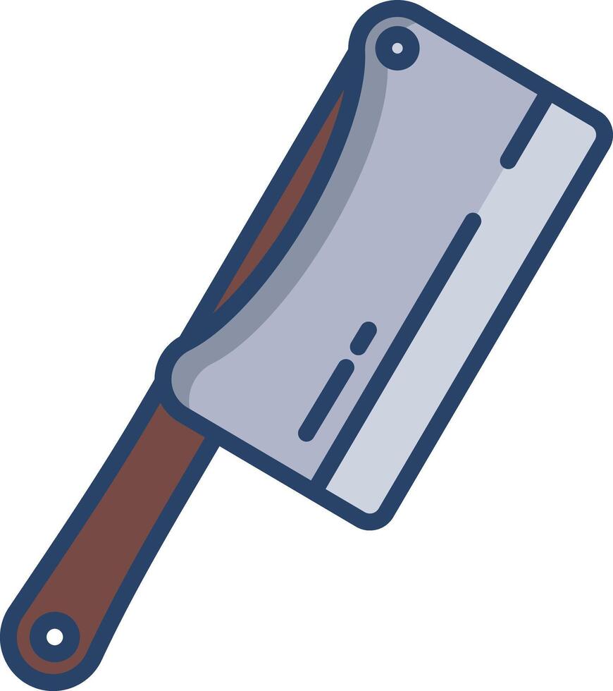 Butcher knife linear color illustration vector