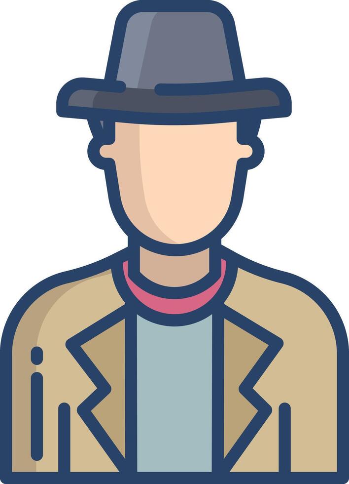 Sheriff linear color illustration vector