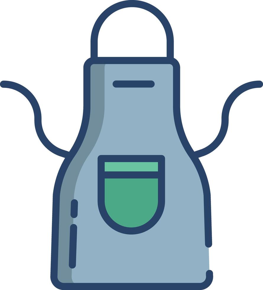 Apron linear color illustration vector