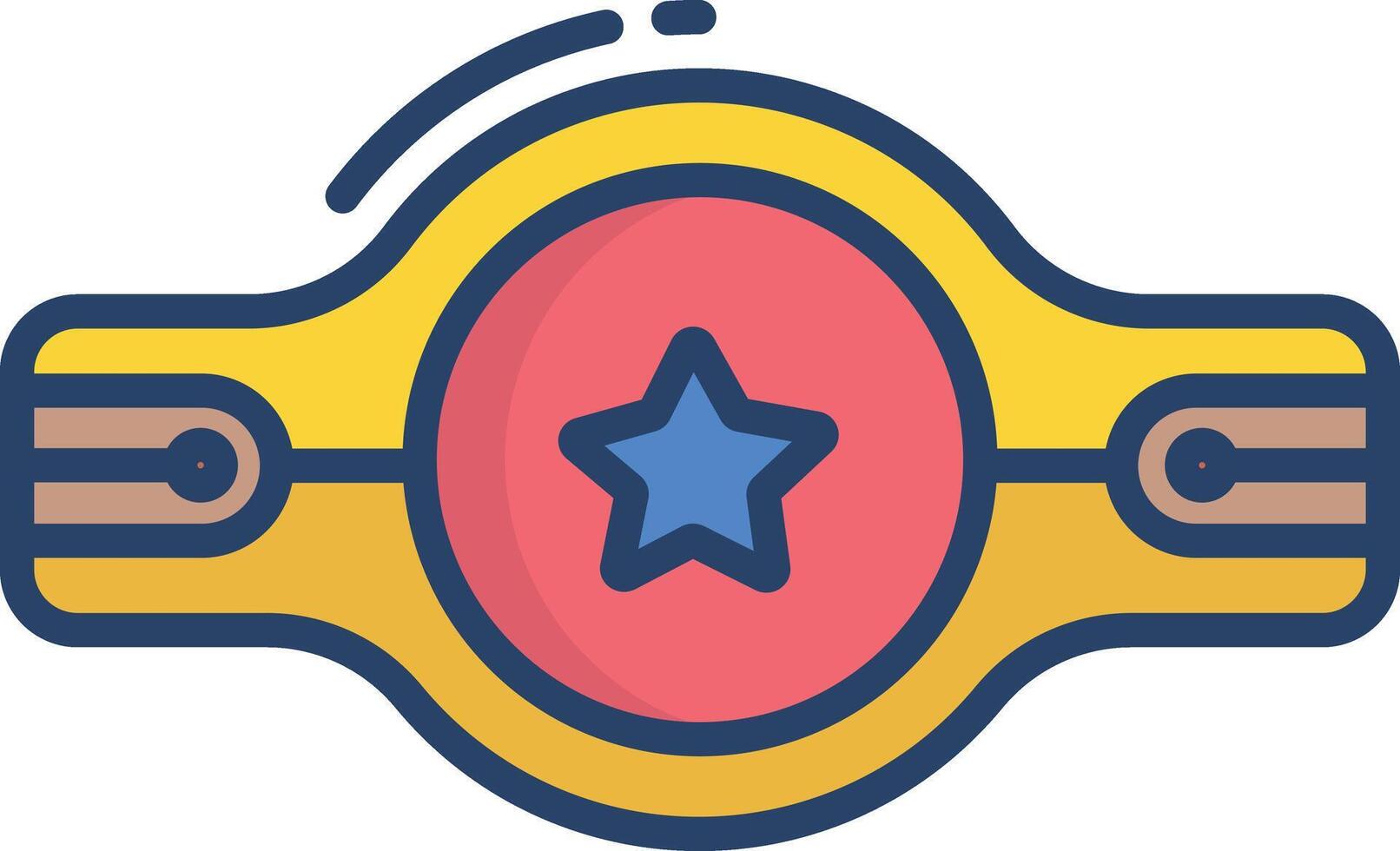 Champion Belt linear color illustration vector