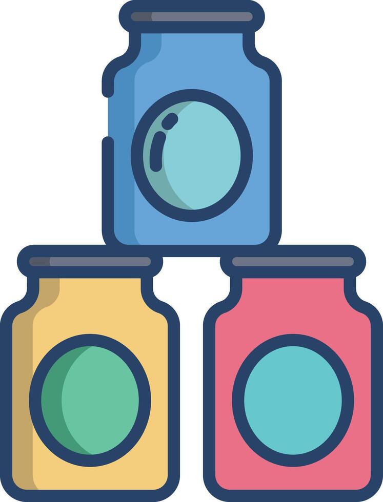 Container linear color illustration vector