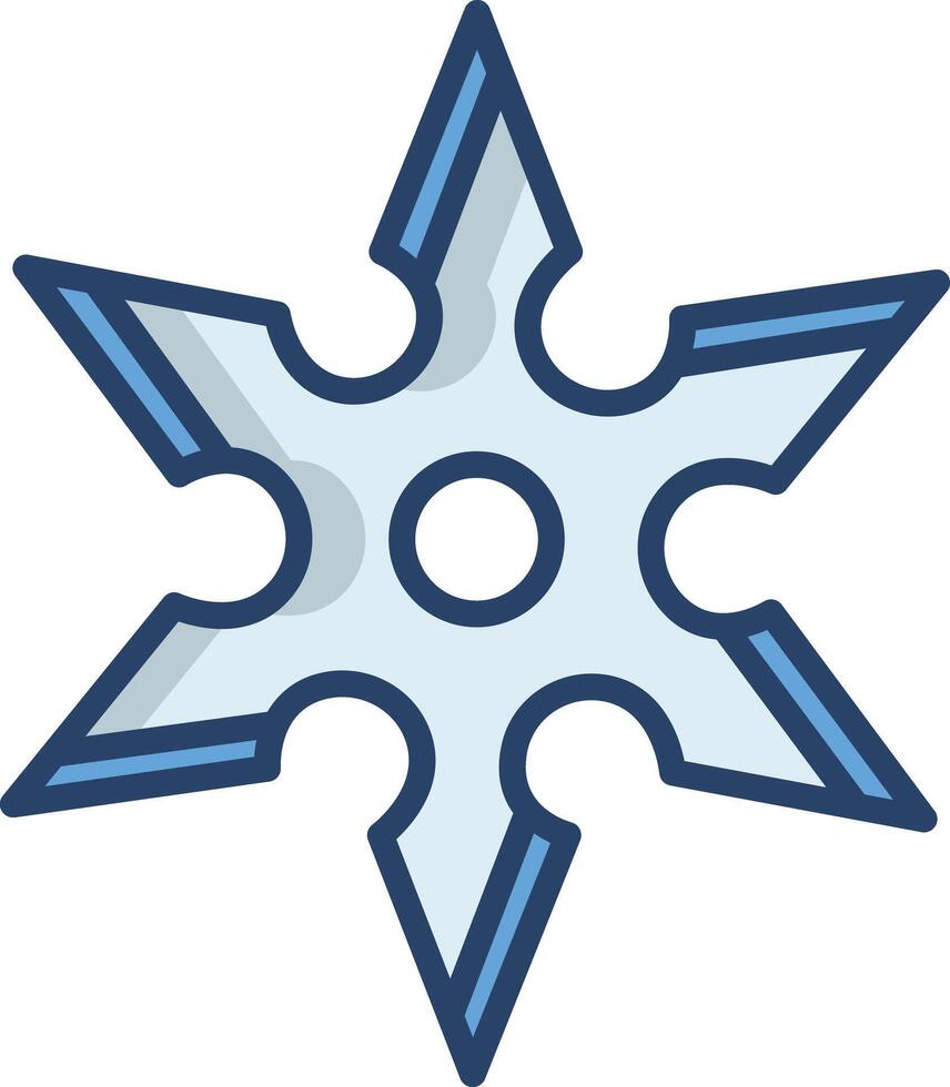 Shuriken linear color illustration vector