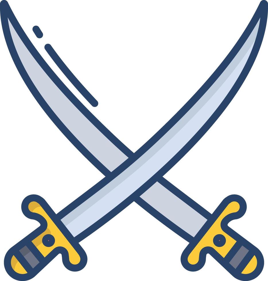 War Sword linear color illustration vector
