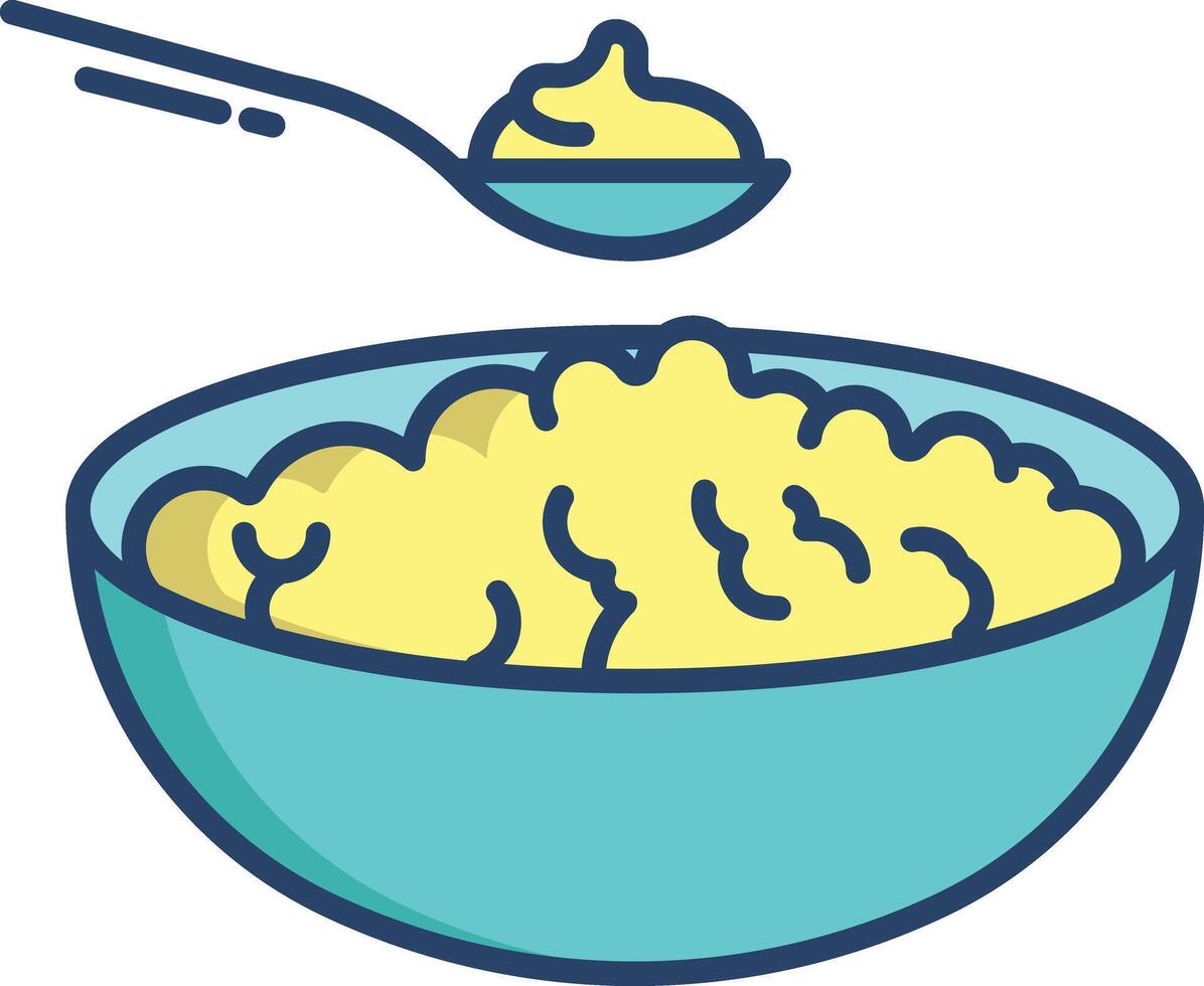 yogurt and cheese linear color illustration vector