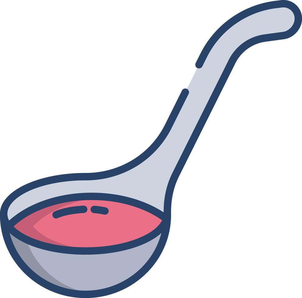 Ladle linear color illustration vector