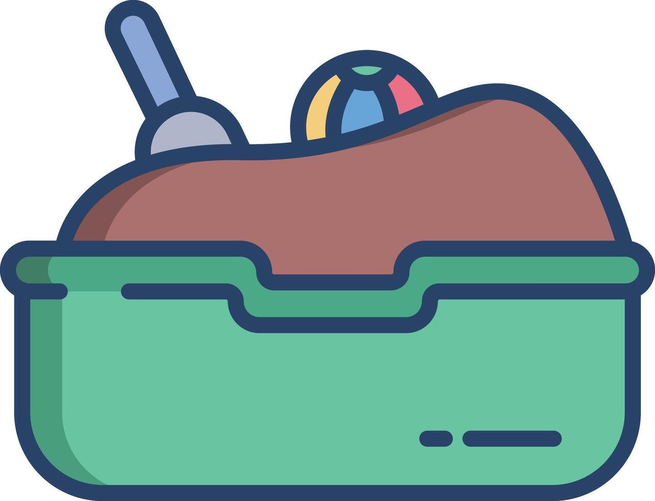 Sandbox linear color illustration vector