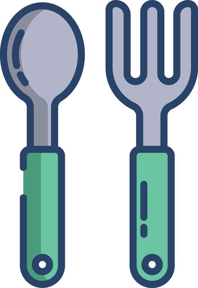 Cutlery linear color illustration vector