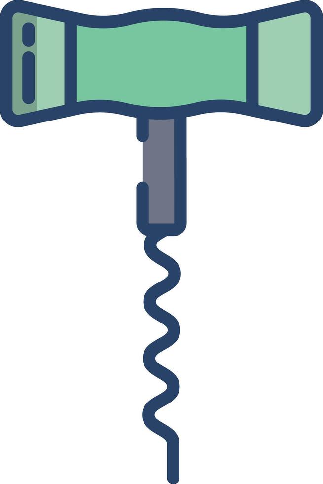 Cockscrew linear color illustration vector