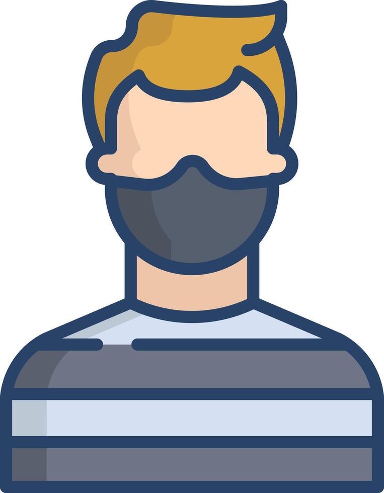 Mask Men linear color illustration vector