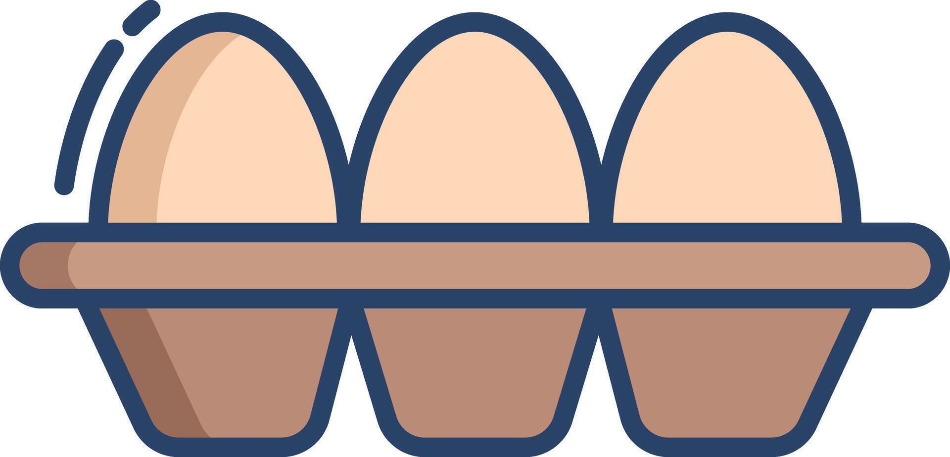 egg tray linear color illustration vector