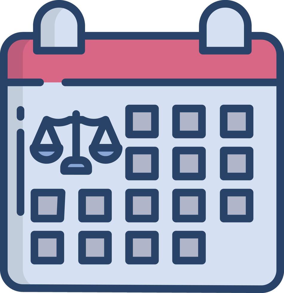 Judgement Date linear color illustration vector