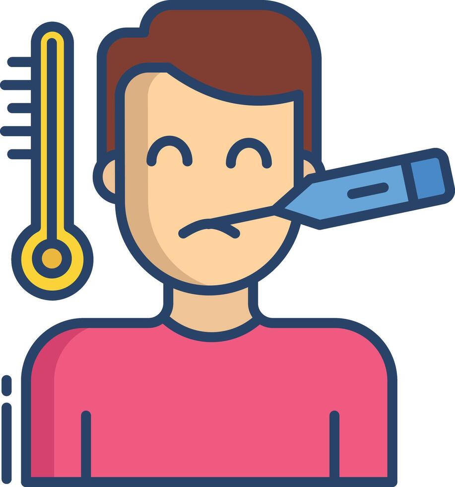 Keto Flu linear color illustration vector