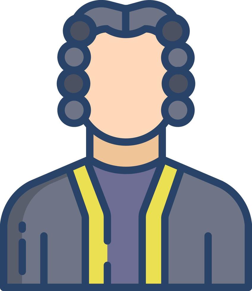 Judge Hammer linear color illustration vector