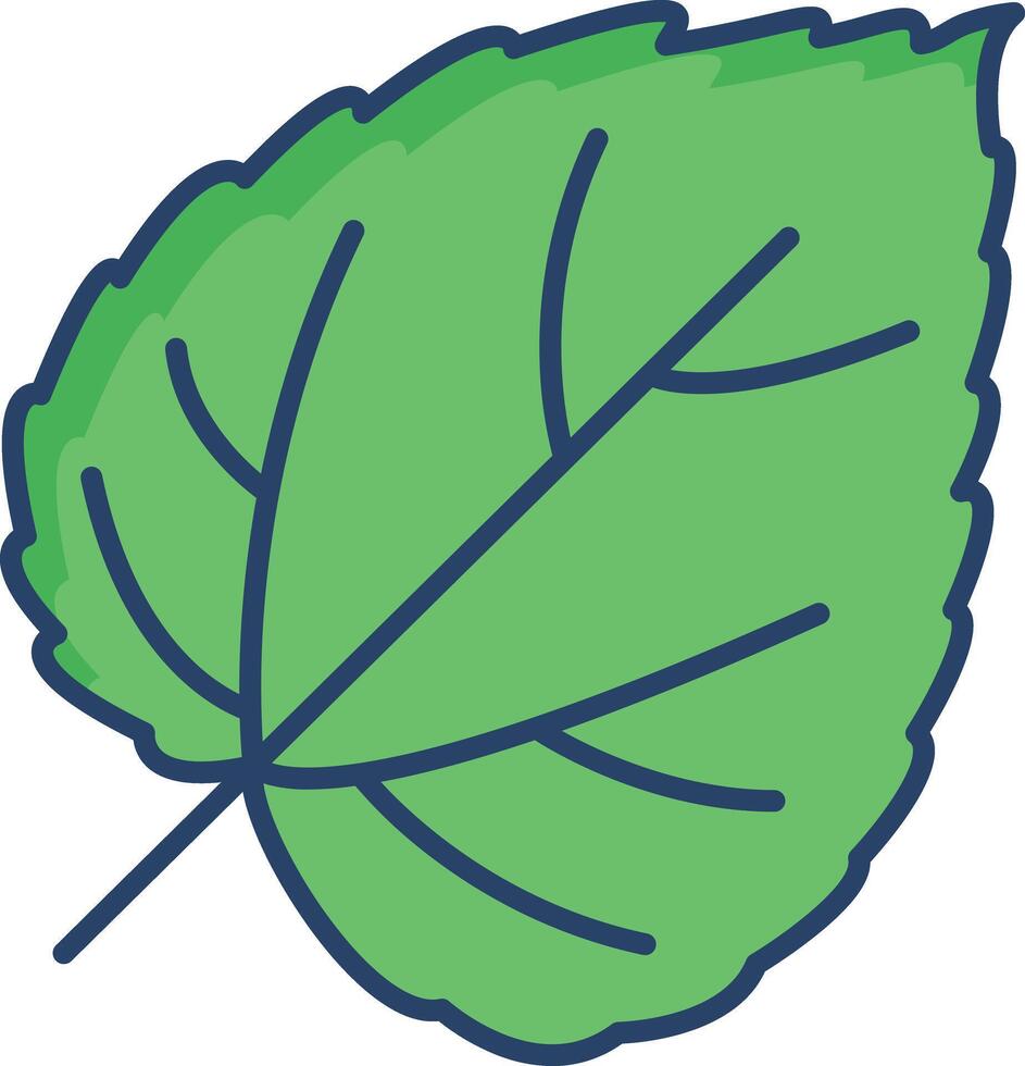 Mulberry Leaf linear color illustration vector