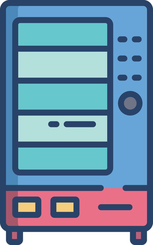 Vending Machine linear color illustration vector