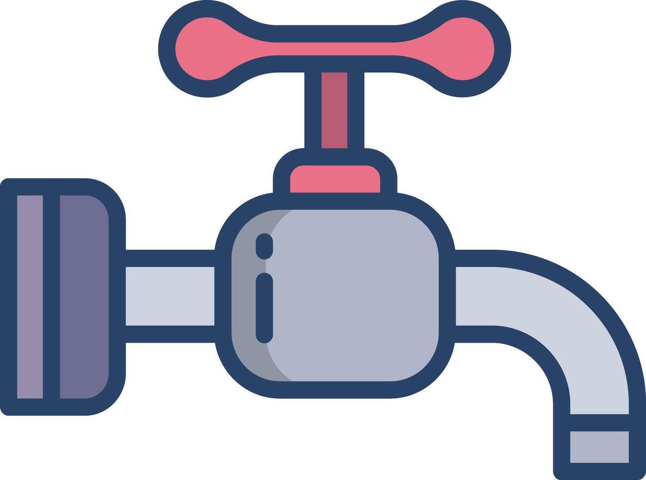 Water Tap linear color illustration vector
