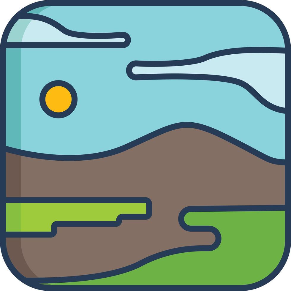 landscape linear color illustration vector