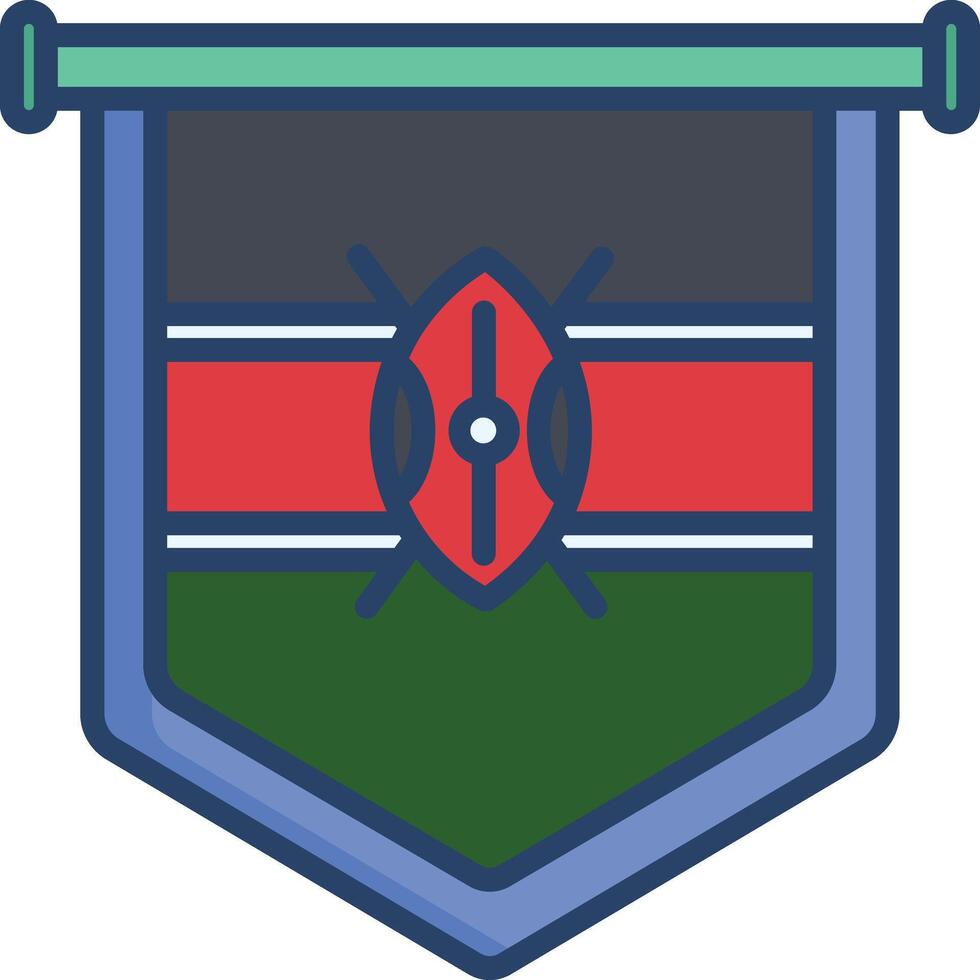 Kenya linear color illustration vector