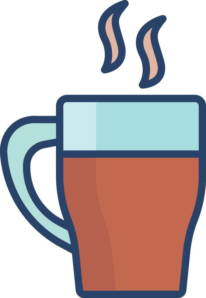Coffee Cup linear color illustration vector