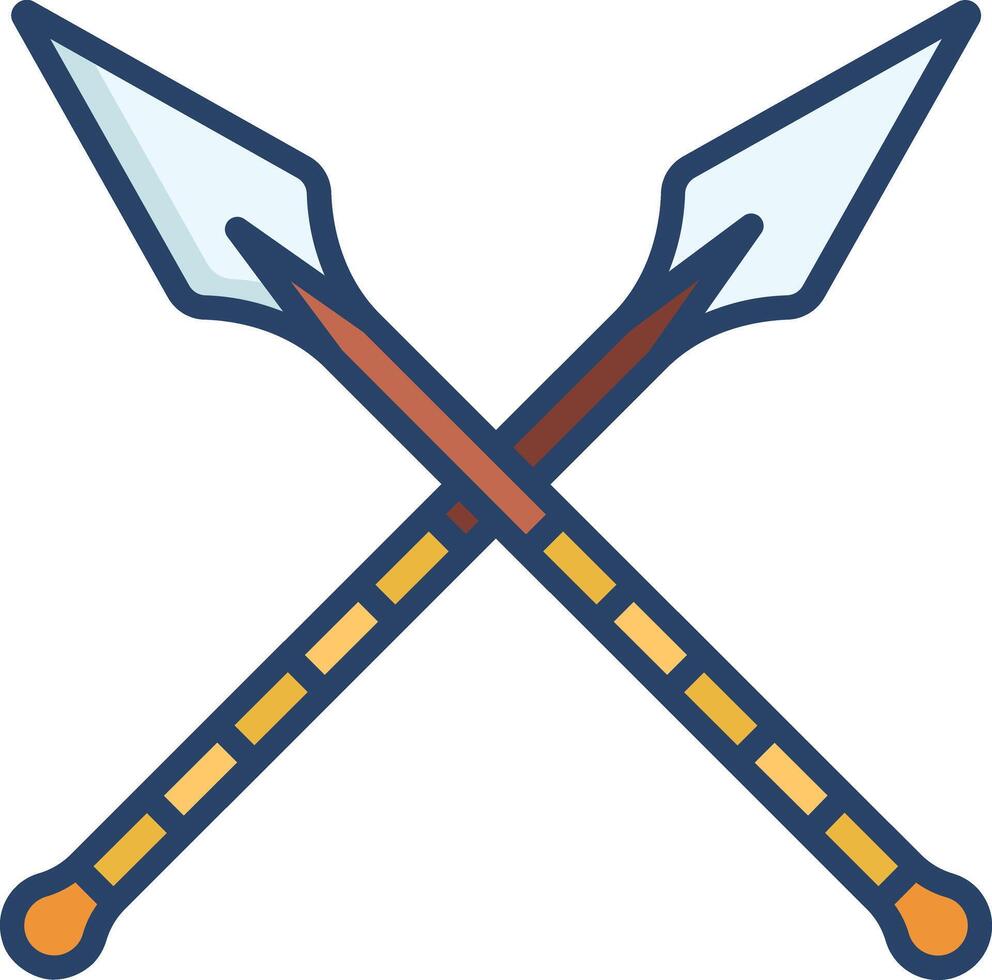 Spears linear color illustration vector