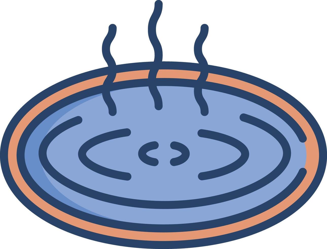 Onsen linear color illustration vector