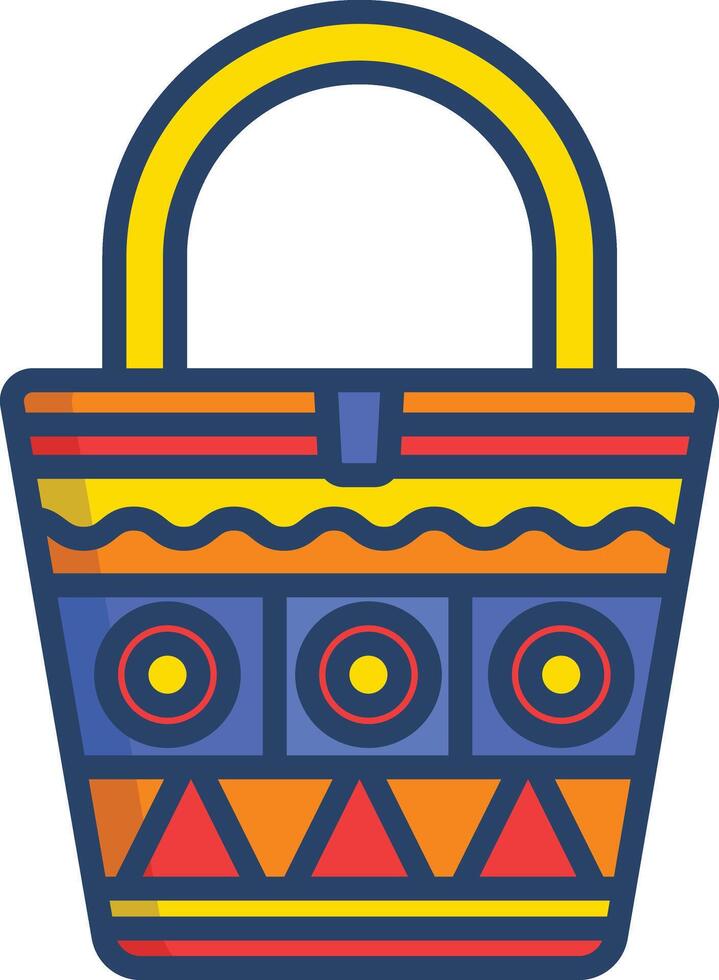 Bag linear color illustration vector