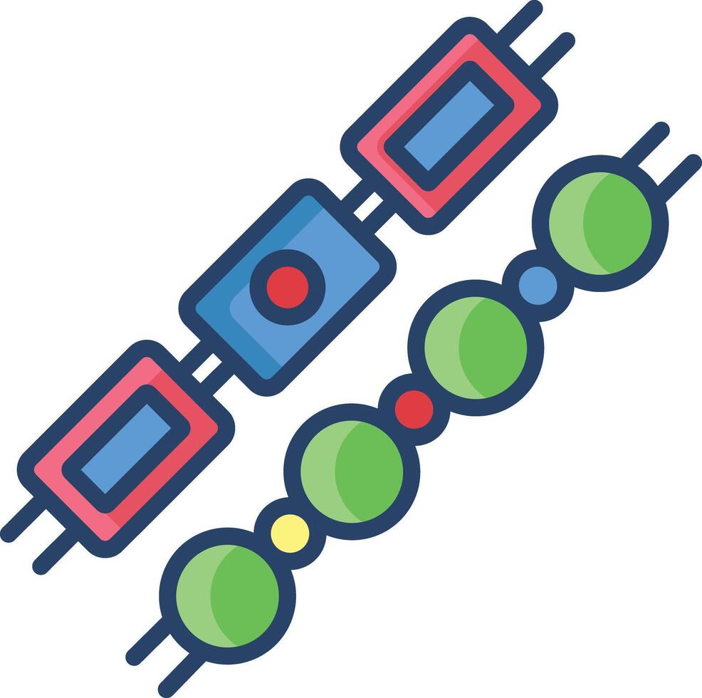 Beads linear color illustration vector