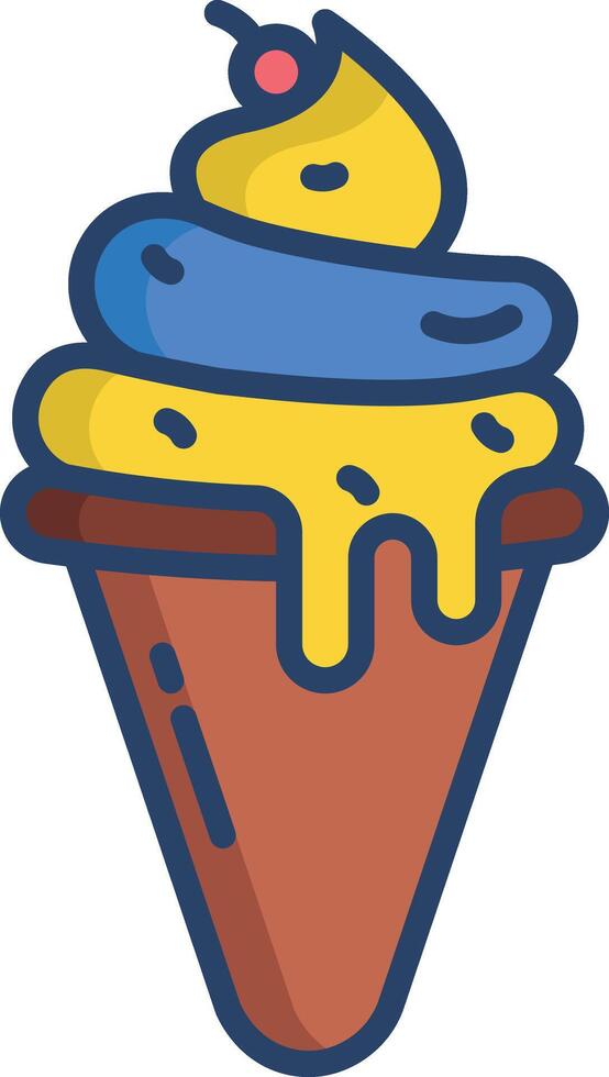 Gelato linear color illustration vector