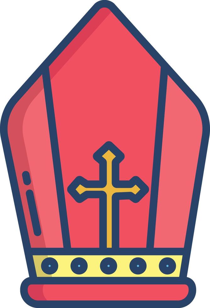 Pope linear color illustration vector