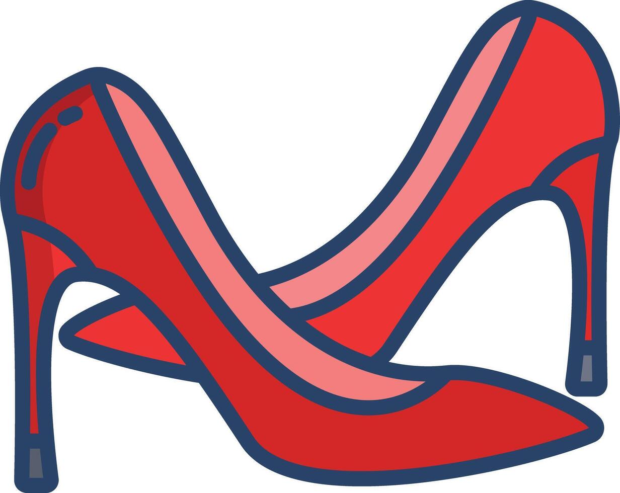High Heels linear color illustration vector