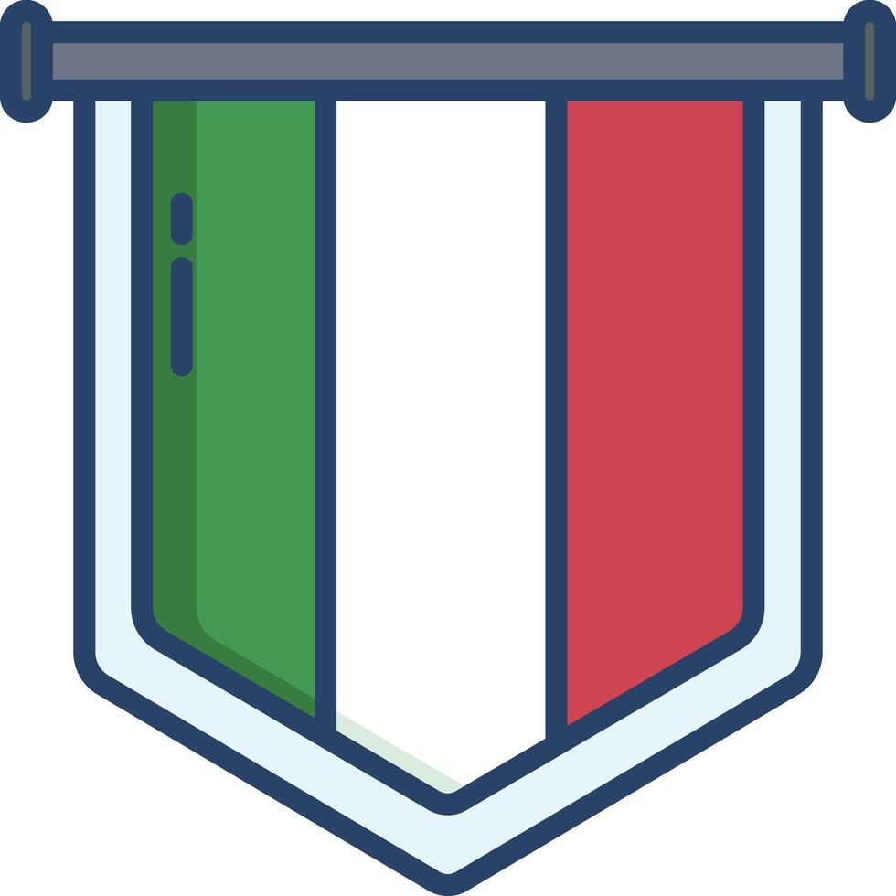 Flag linear color illustration vector