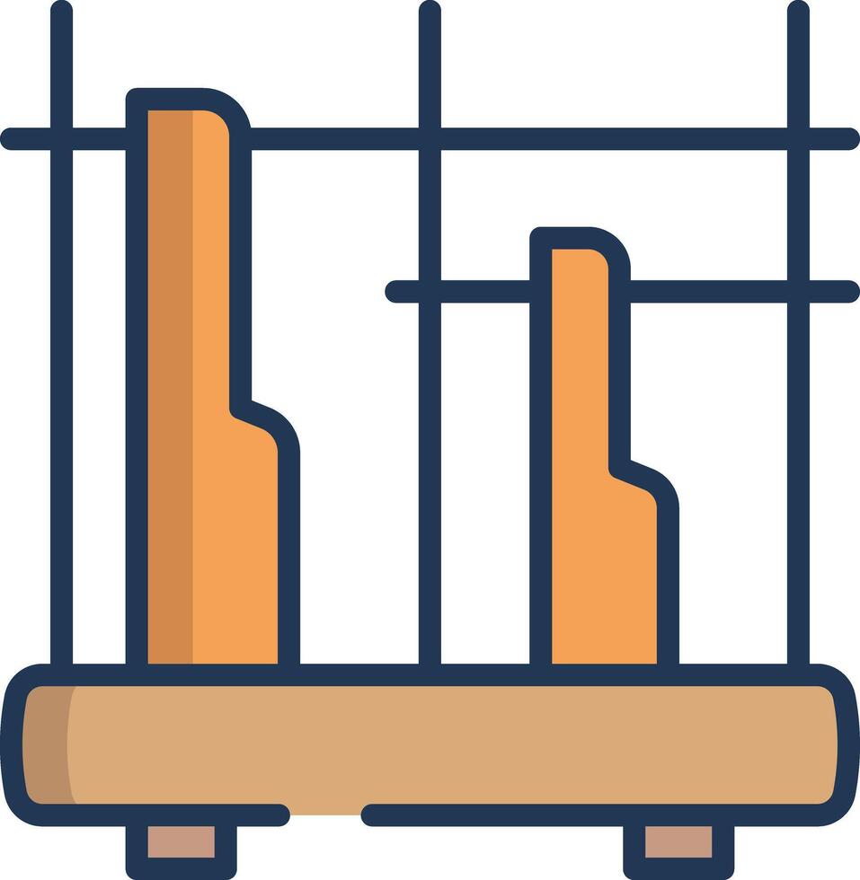 Angklung linear color illustration vector