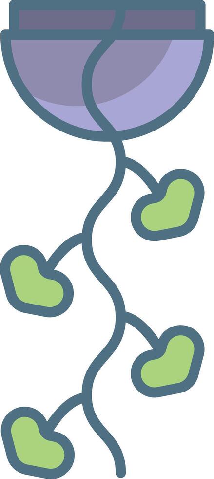 string of hearts plant linear color illustration vector