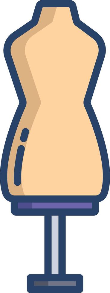 Mannequin linear color illustration vector